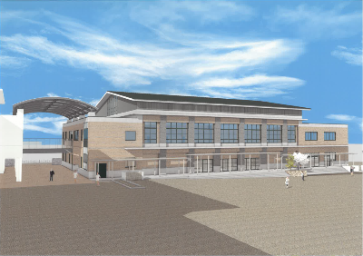 長尾小学校屋内運動場等複合施設の完成予定イメージ