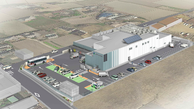 さぬき市学校給食共同調理場施設の完成予定イメージ