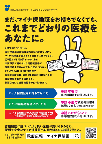 マイナンバーカードの健康保険証利用についてのチラシ