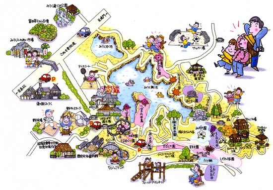 みろく自然公園のイラストマップ