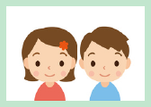女の子と男の子が並んでいるイラスト