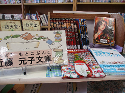 近藤元子文庫と書かれた横にたくさんの本が並んでいる写真