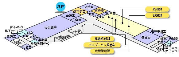 本庁の3階フロアマップ