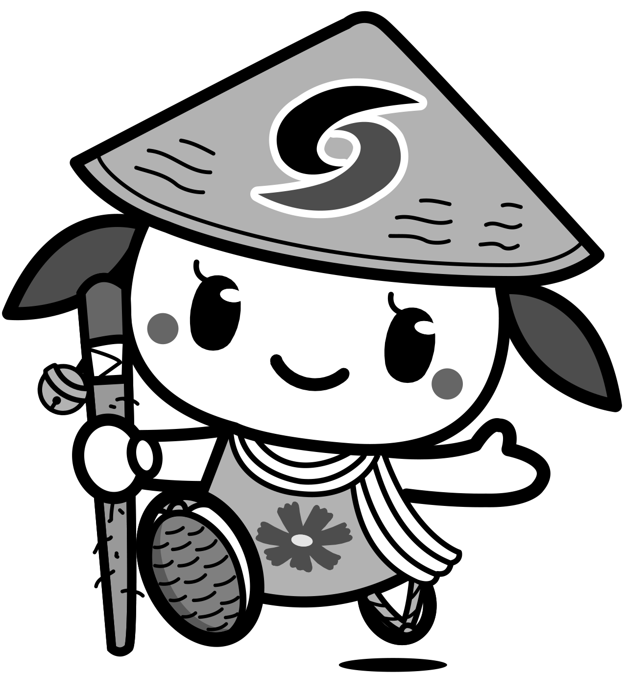 基本デザインのさっき―モノクロイラスト