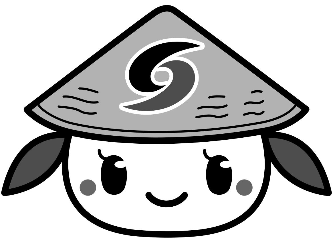 さっき―の顔だけのモノクロイラスト