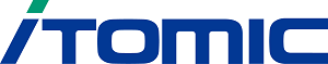 濃い青色で書かれたアルファベットの社名に緑色のワンポイントがあしらわれた株式会社日本イトミックの企業ロゴマーク