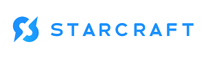 グラデーションがかかった青色の文字で描かれた株式会社スタークラフトの企業ロゴマーク